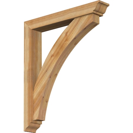 Ekena Millwork Thorton Traditional Rough Sawn Bracket w/ Offset Brace, Western Red Cedar, 6"W x 38"D x 44"H BKT0604X38X44THR01RWR
